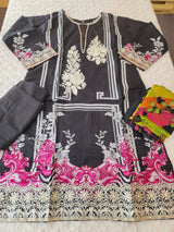 Pakistani Stitched lawn Embroidered Salwar kameez ready to ship