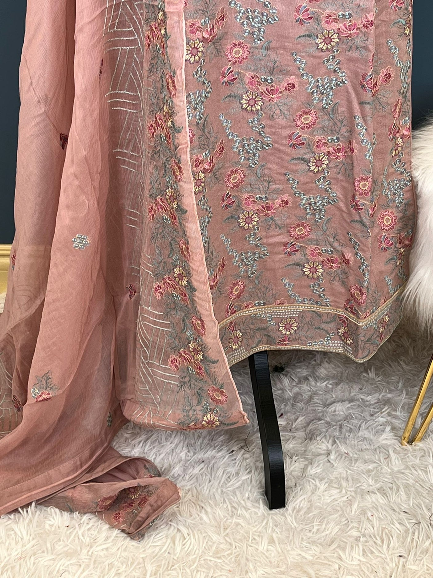 Pakistani Stitched Luxury Embroidered lawn Salwar kameez ready to ship