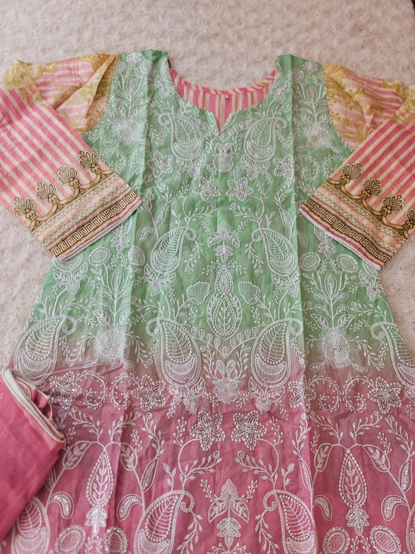 Pakistani Stitched lawn Embroidered Salwar kameez ready to ship