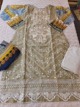Pakistani Stitched lawn Embroidered Salwar kameez ready to ship