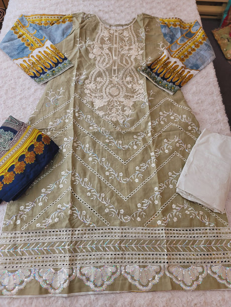 Pakistani Stitched lawn Embroidered Salwar kameez ready to ship
