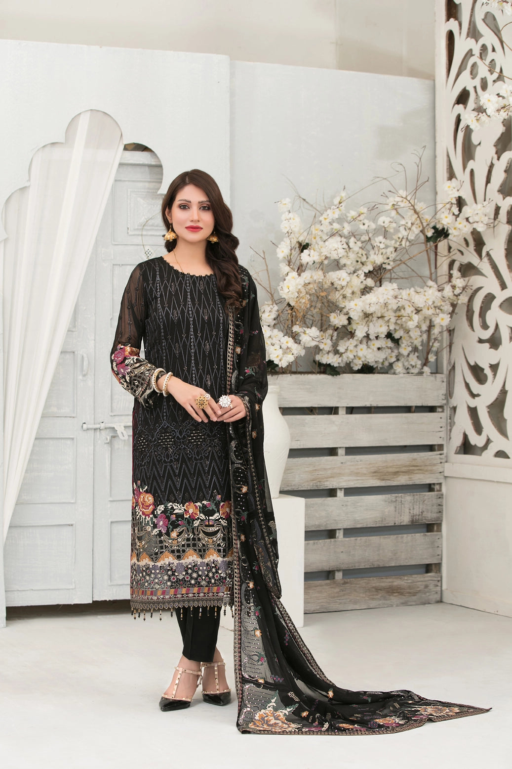Gulrukh by Tawakkal Chiffon Embroidered Collection–  100% Original Guaranteed