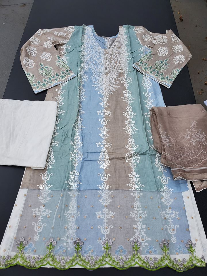 Pakistani Stitched Embroidery Lawn Suit Ready To Ship