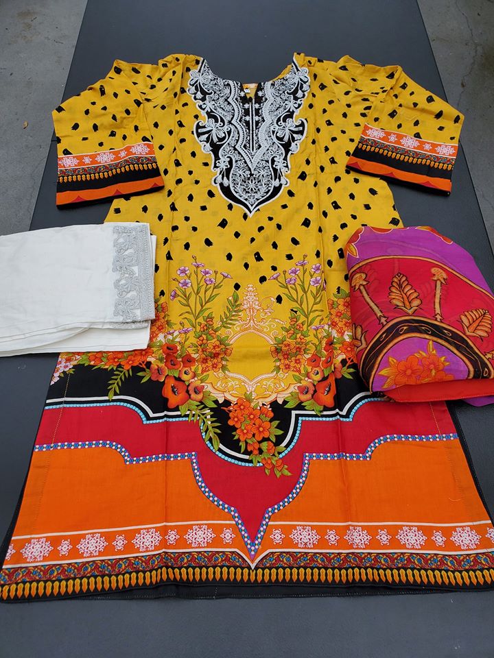 Pakistani Stitched Embroidery Lawn Suit Ready To Ship