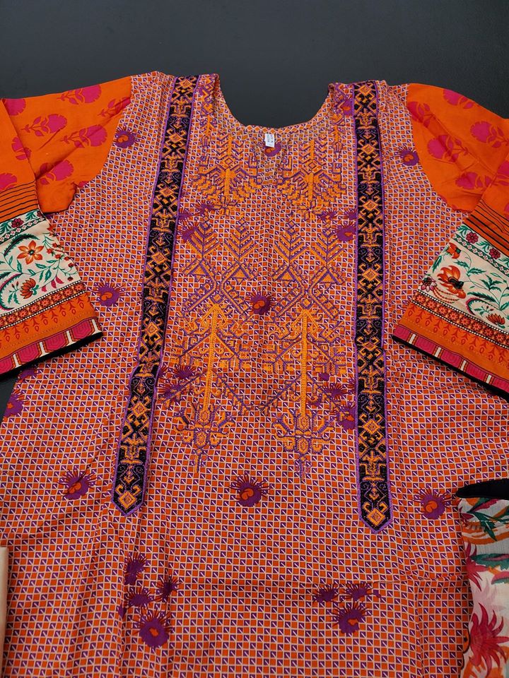 Pakistani Stitched Embroidery Lawn Suit Ready To Ship