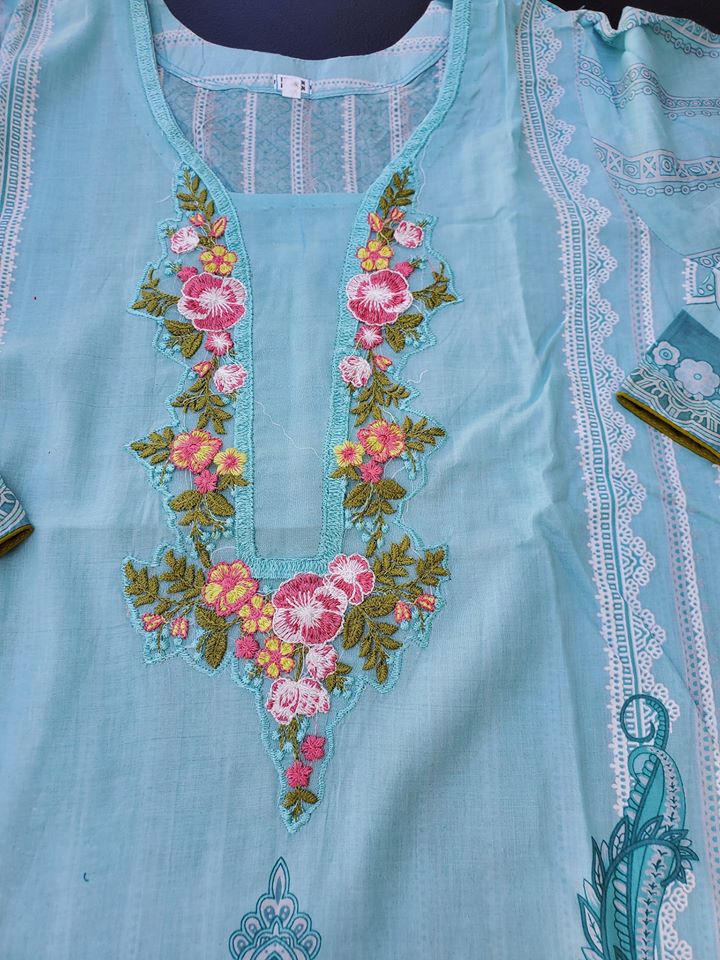 Pakistani Stitched Embroidery Lawn Suit Ready To Ship