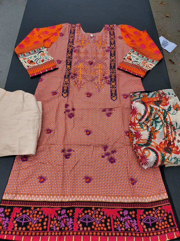 Pakistani Stitched Embroidery Lawn Suit Ready To Ship