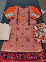 Pakistani Stitched Embroidery Lawn Suit Ready To Ship