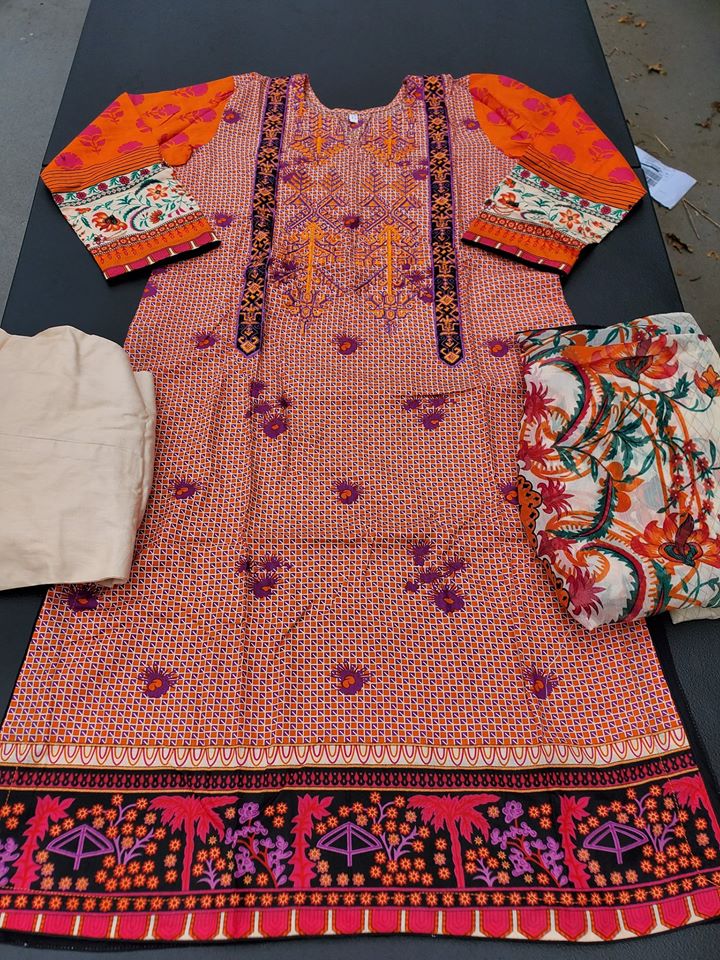 Pakistani Stitched Embroidery Lawn Suit Ready To Ship