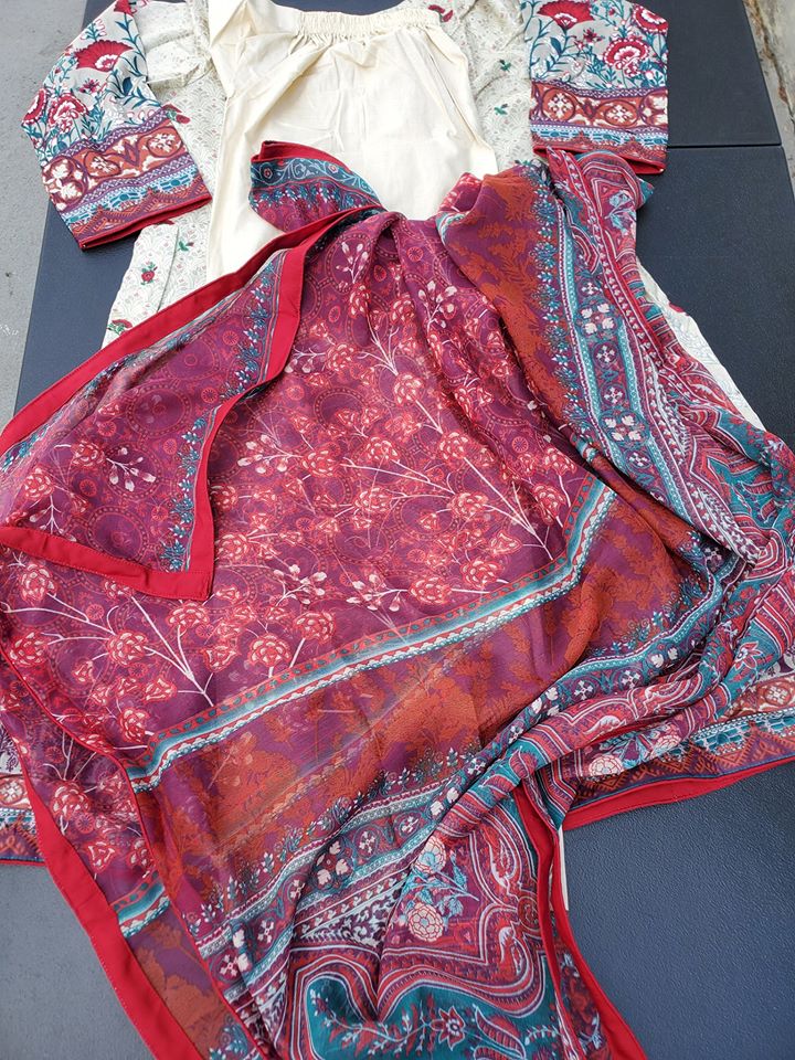 Pakistan Stitched Embroidery Lawn Suit Ready To Ship