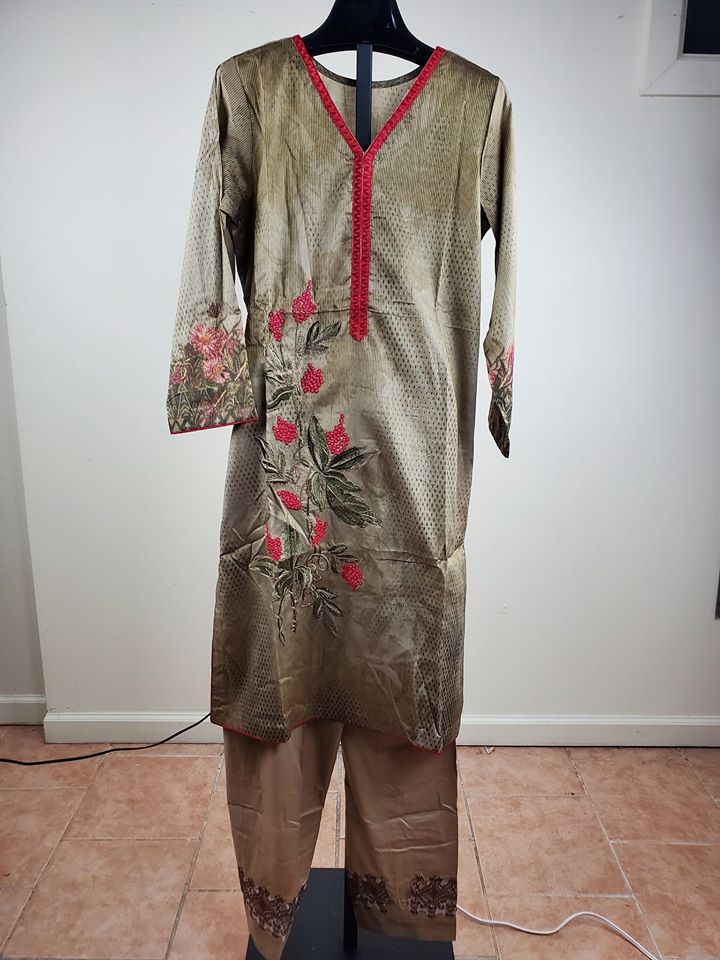 Pakistani Stitched Embroidery Lawn Suit Ready To Ship