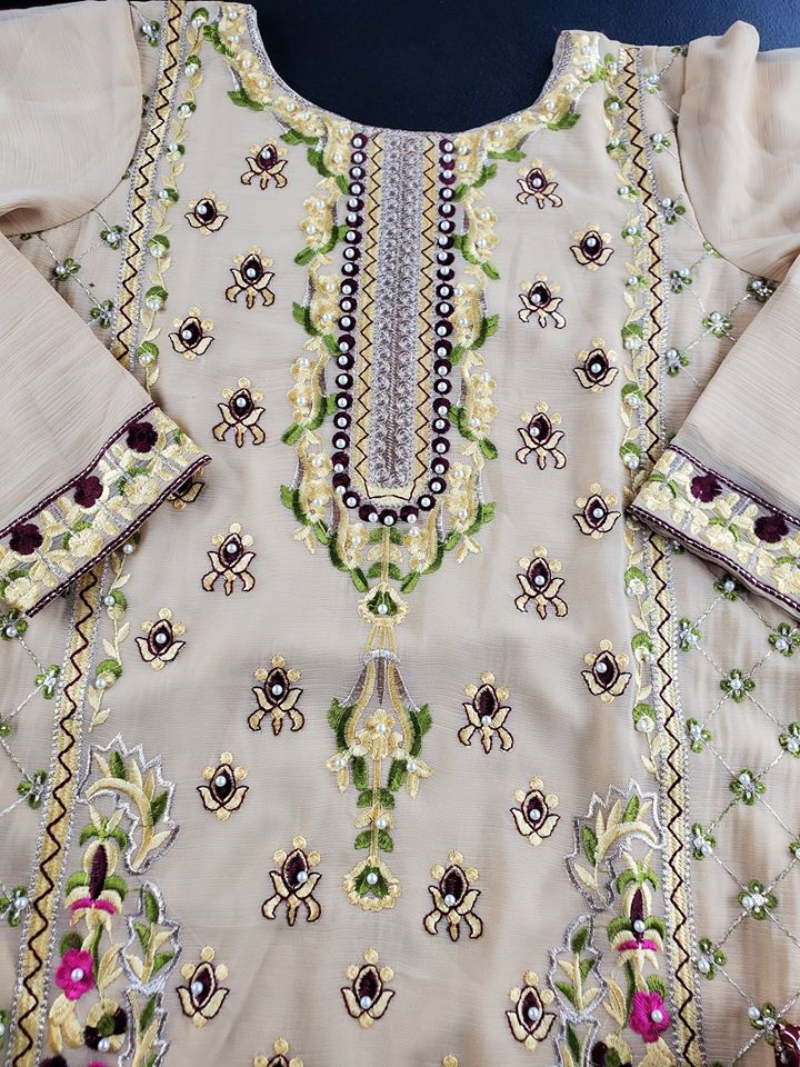 Pakistani Stitched Embroidery Party Suit Ready To Ship