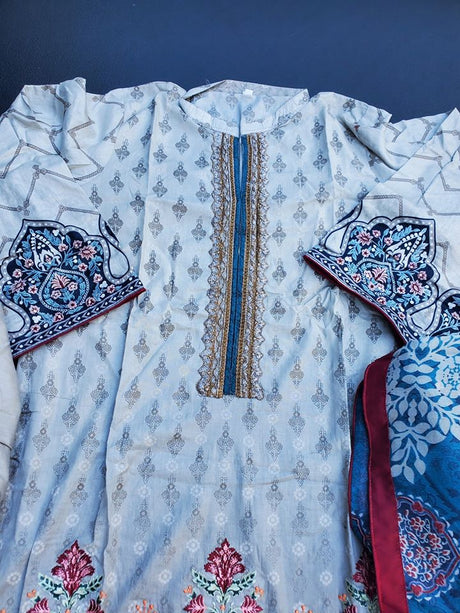 Pakistani Stitched Embroidery Lawn Suit Ready To Ship