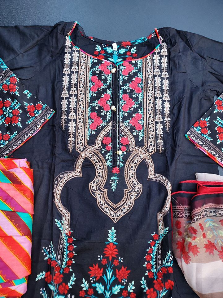 Pakistani Stitched Embroidery Lawn Suit Ready To Ship