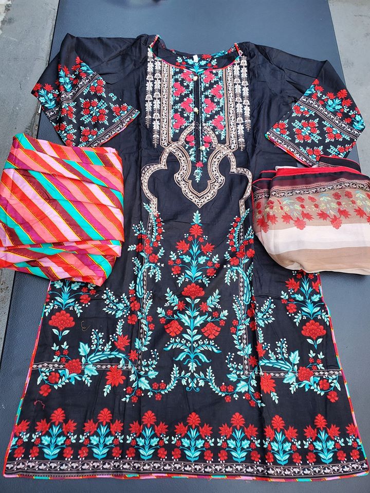 Pakistani Stitched Embroidery Lawn Suit Ready To Ship