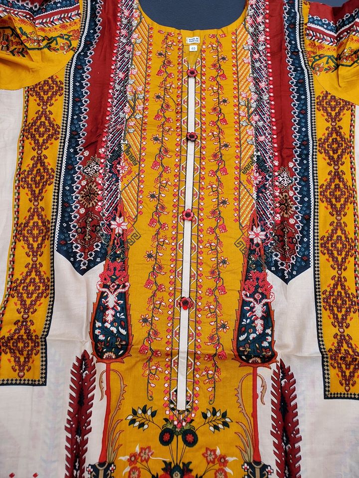 Pakistani Stitched Embroidery Lawn Suit Ready To Ship