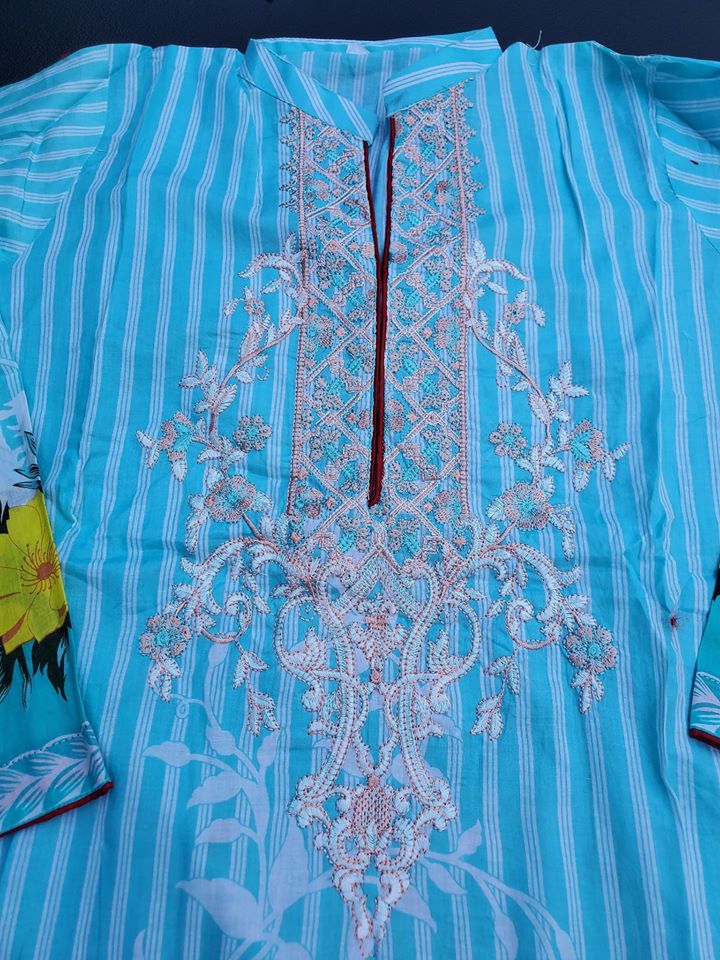 Pakistani Stitched Embroidery Lawn Suit Ready To Ship