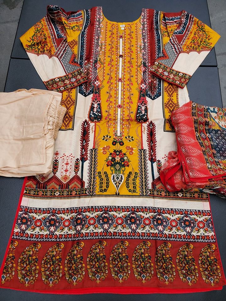 Pakistani Stitched Embroidery Lawn Suit Ready To Ship