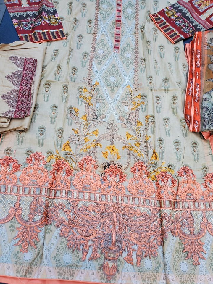 Pakistani Stitched Embroidery Lawn Suit Ready To Ship