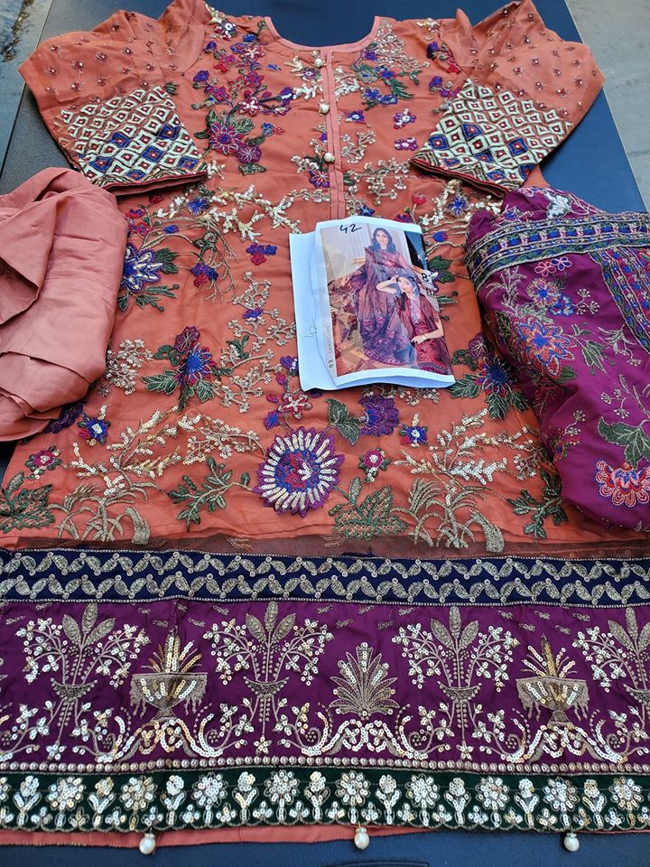 Pakistani Stitched Embroidery Party Wear Dresses Ready To Ship