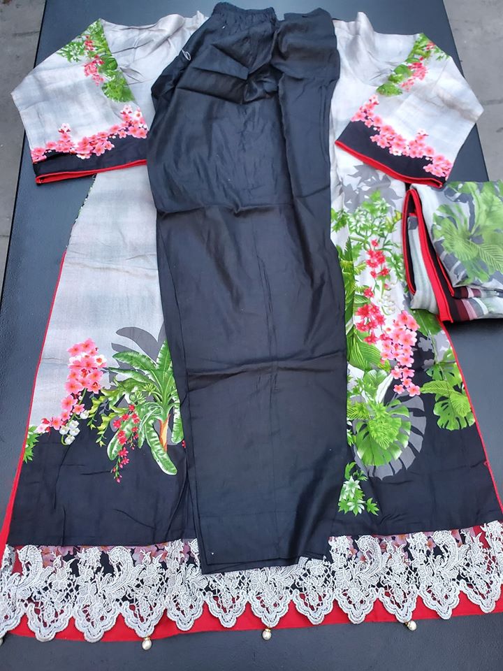 Pakistani Stitched Embroidery Lawn Suit Ready To Ship