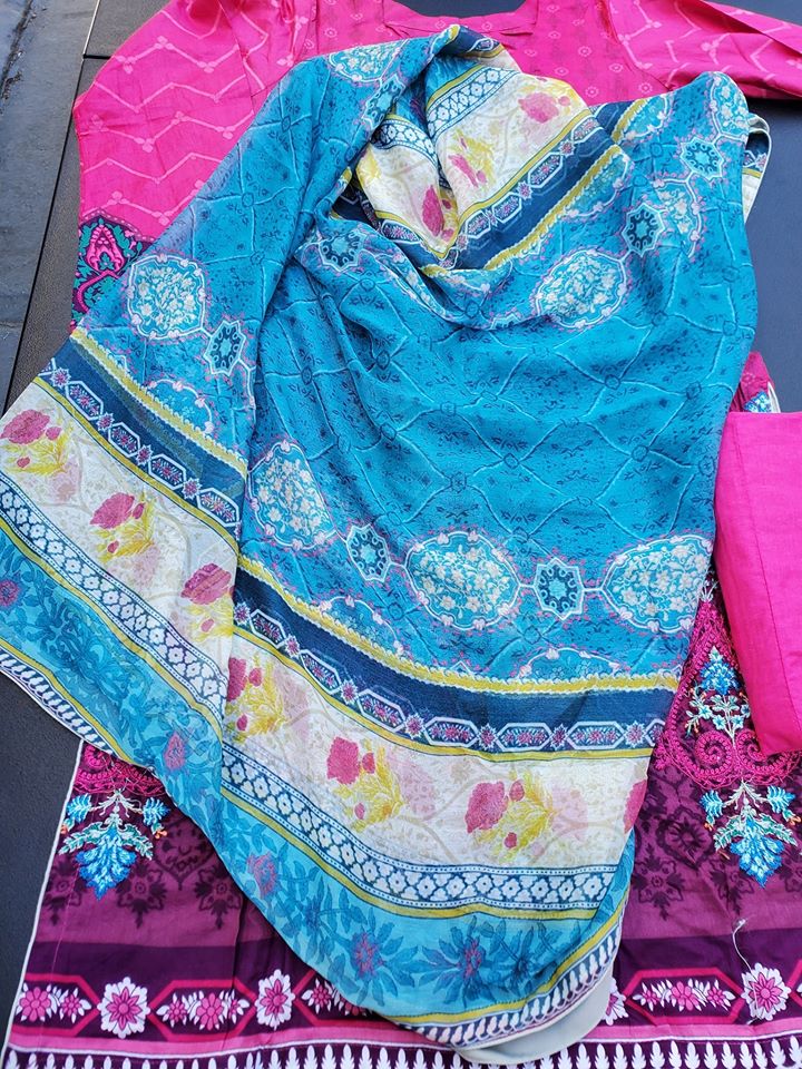 Pakistani Stitched Embroidery Lawn Suit Ready To Ship