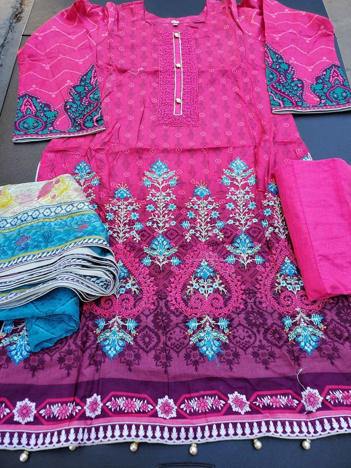 Pakistani Stitched Embroidery Lawn Suit Ready To Ship