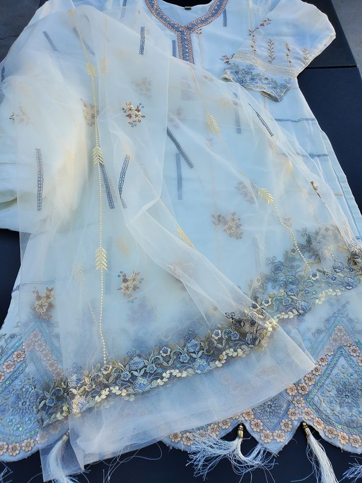 Indian  Embroidered Party Suit Ready To Ship