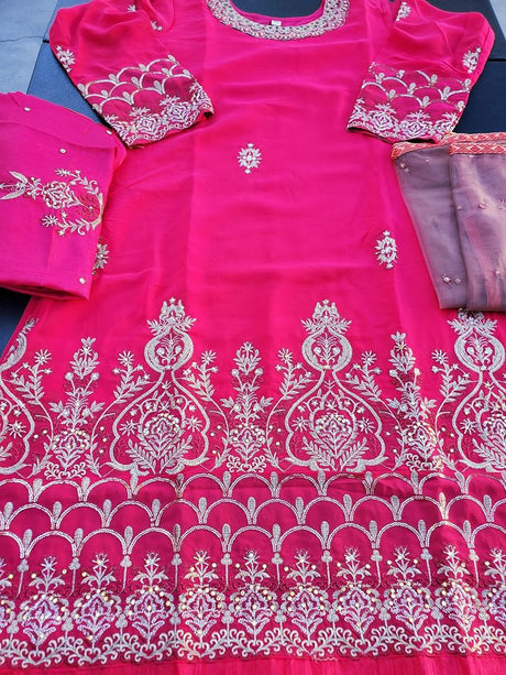 Indian  Embroidered Party Suit Ready To Ship