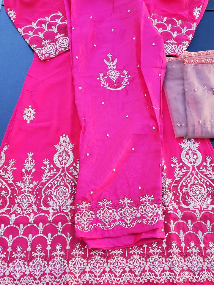 Indian  Embroidered Party Suit Ready To Ship