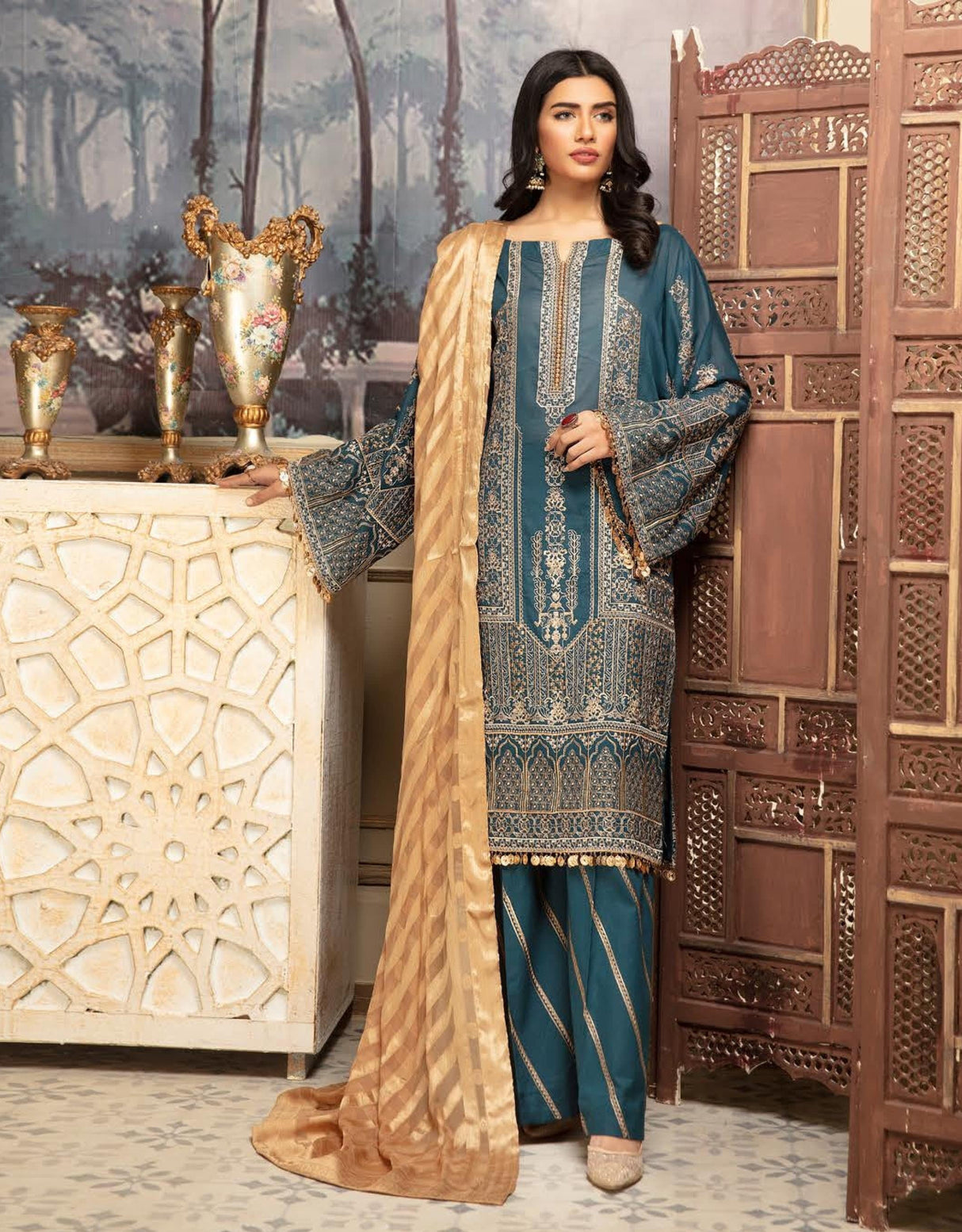 Johra Pinks Embroidered lawn Collection 100% Original