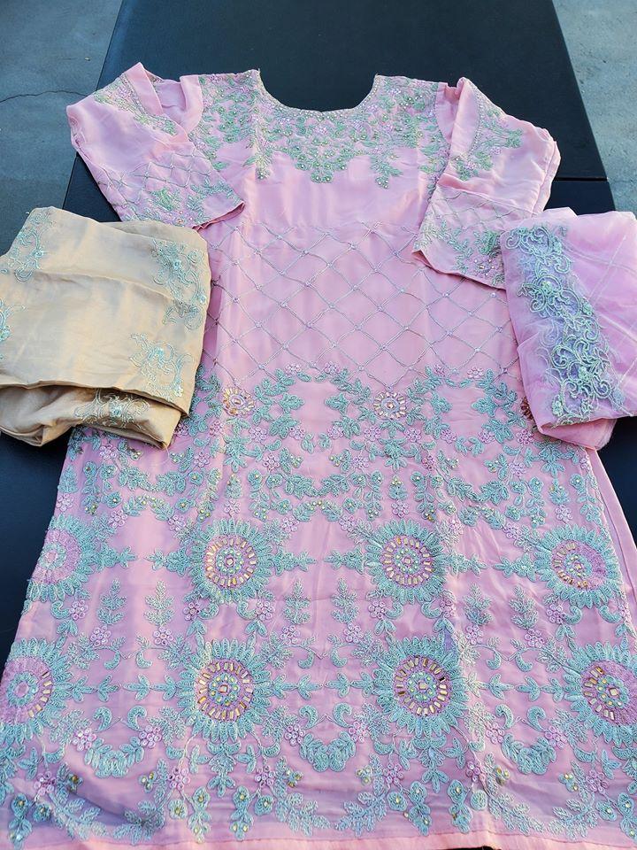 Indian  Embroidered Party Suit Ready To Ship
