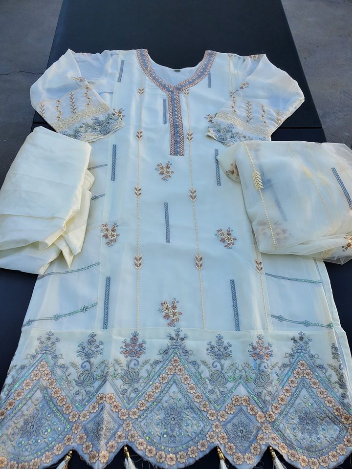 Indian  Embroidered Party Suit Ready To Ship
