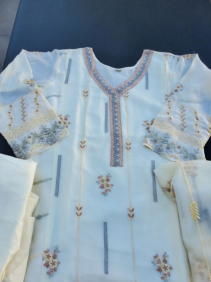 Indian  Embroidered Party Suit Ready To Ship