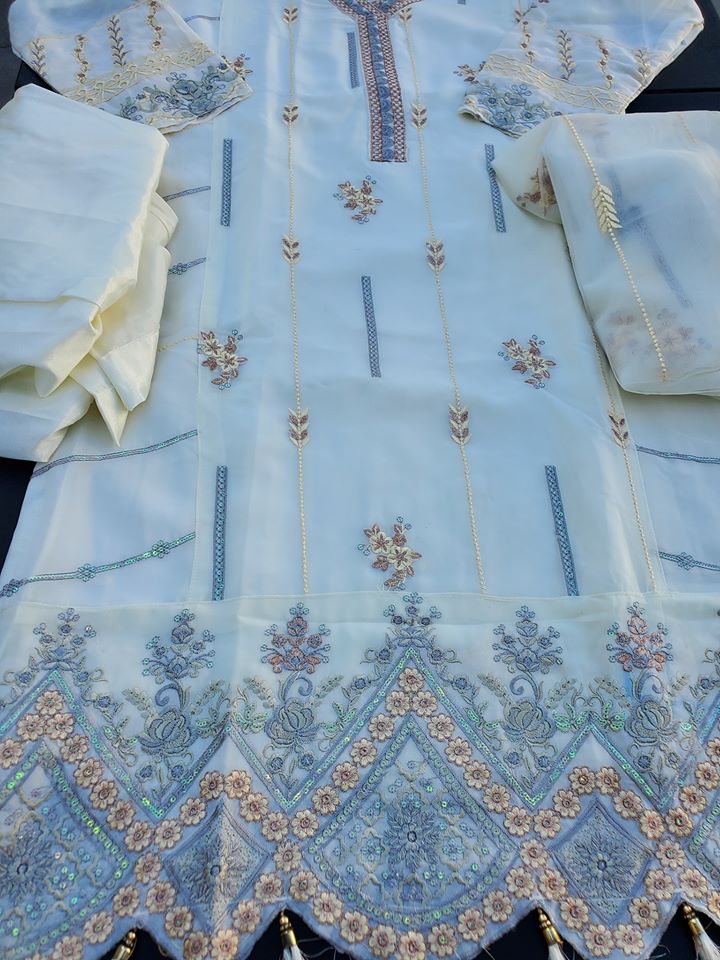 Indian  Embroidered Party Suit Ready To Ship