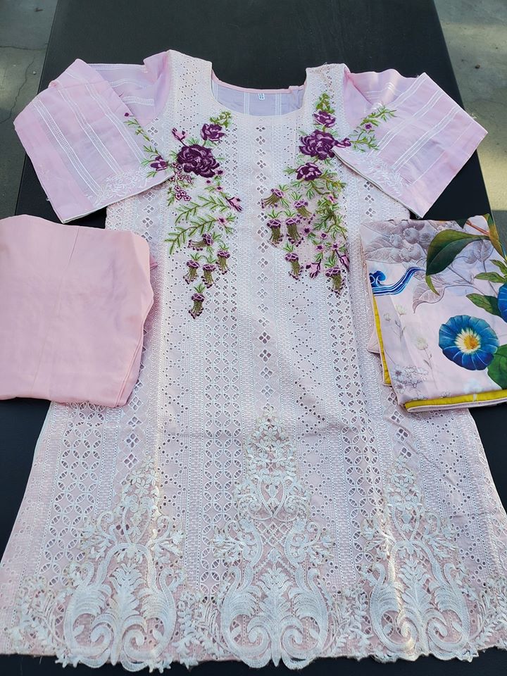 Pakistani Stitched Embroidery Lawn Suit Ready To Ship