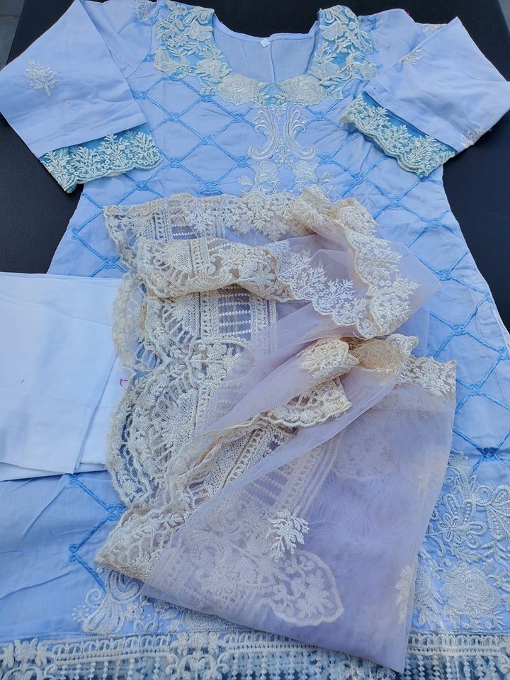 Pakistani Stitched Embroidery Lawn Suit Ready To Ship