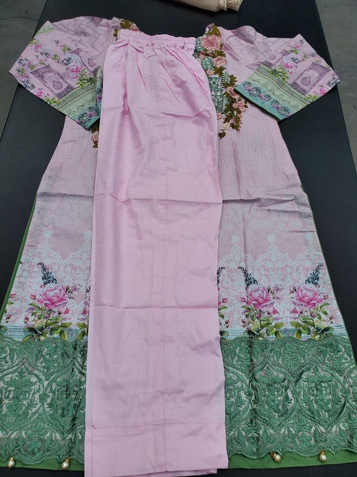 Pakistani Stitched Embroidery Lawn Suit Ready To Ship