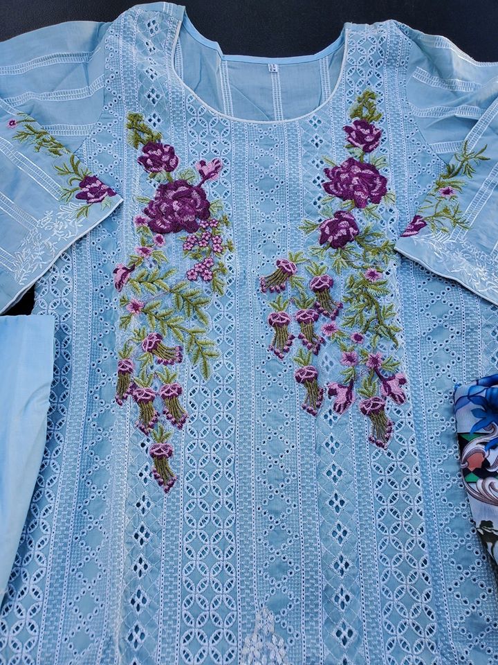 Pakistani Stitched Embroidery Lawn Suit Ready To Ship