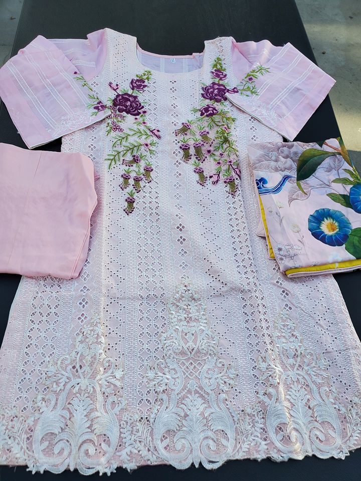 Pakistani Stitched Embroidery Lawn Suit Ready To Ship