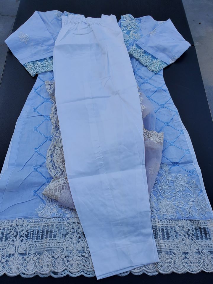 Pakistani Stitched Embroidery Lawn Suit Ready To Ship