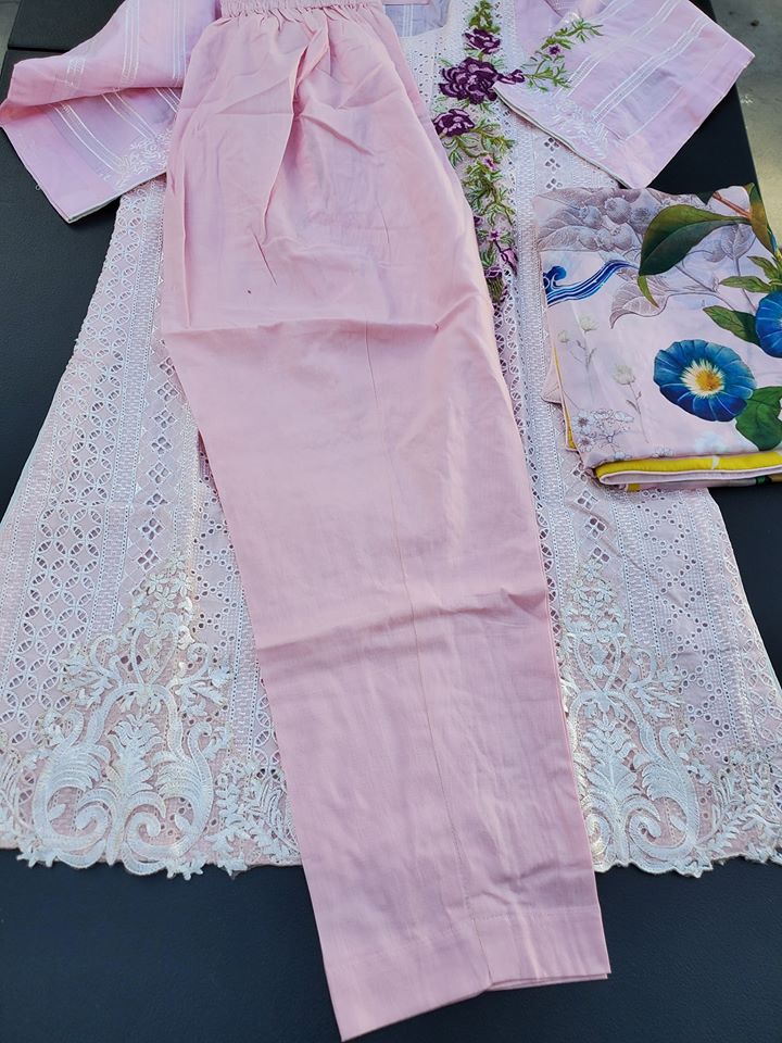 Pakistani Stitched Embroidery Lawn Suit Ready To Ship