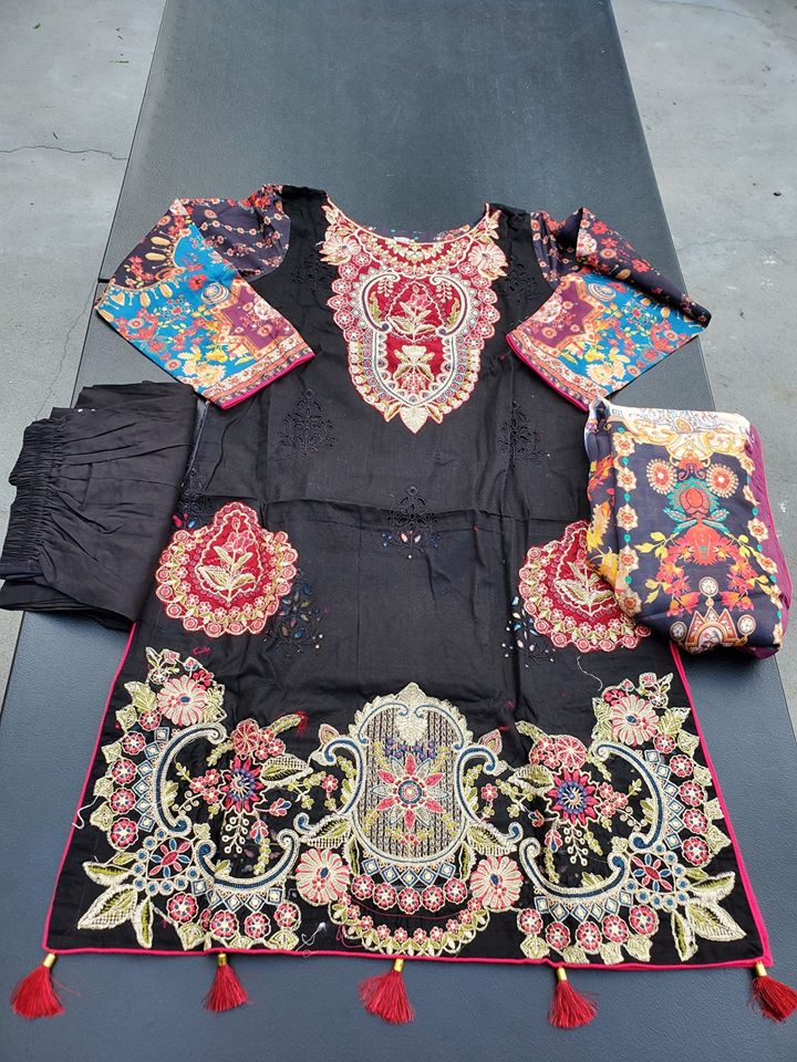 Pakistani Stitched Embroidery Lawn Suit Ready To Ship