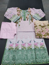 Pakistani Stitched Embroidery Lawn Suit Ready To Ship