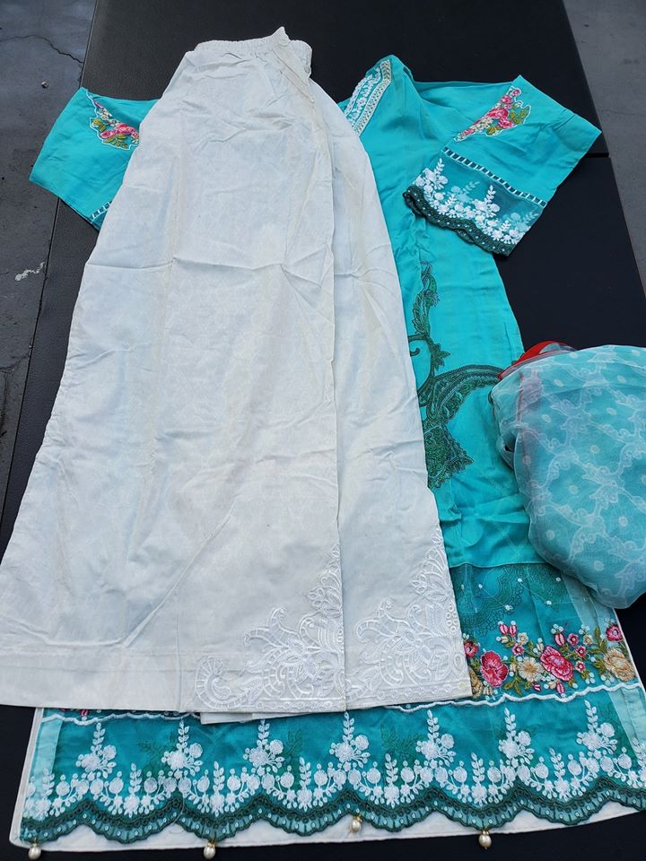 Pakistani Stitched Embroidery Lawn Suit Ready To Ship