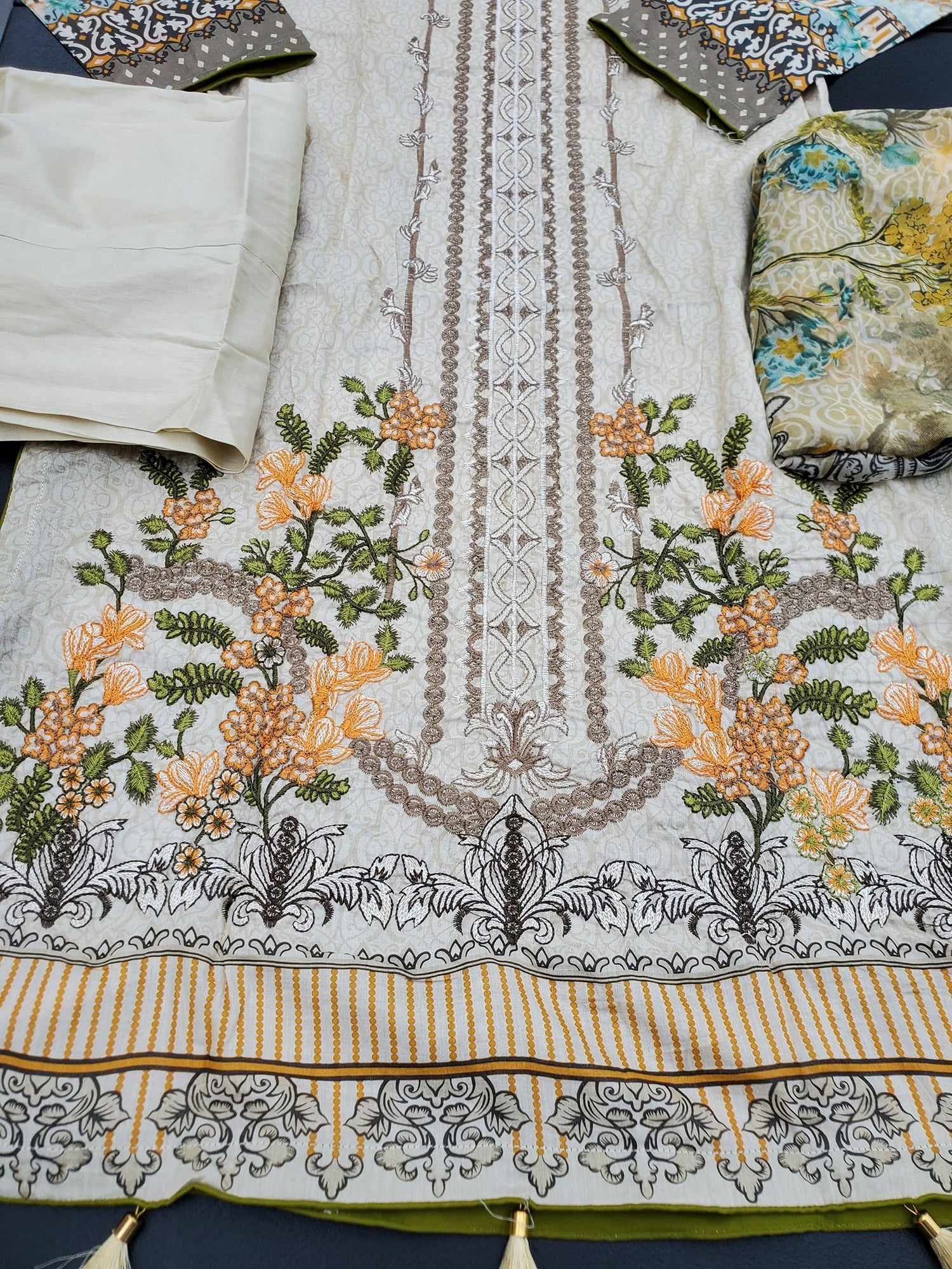 Pakistani Stitched Embroidery Lawn Suit Ready To Ship