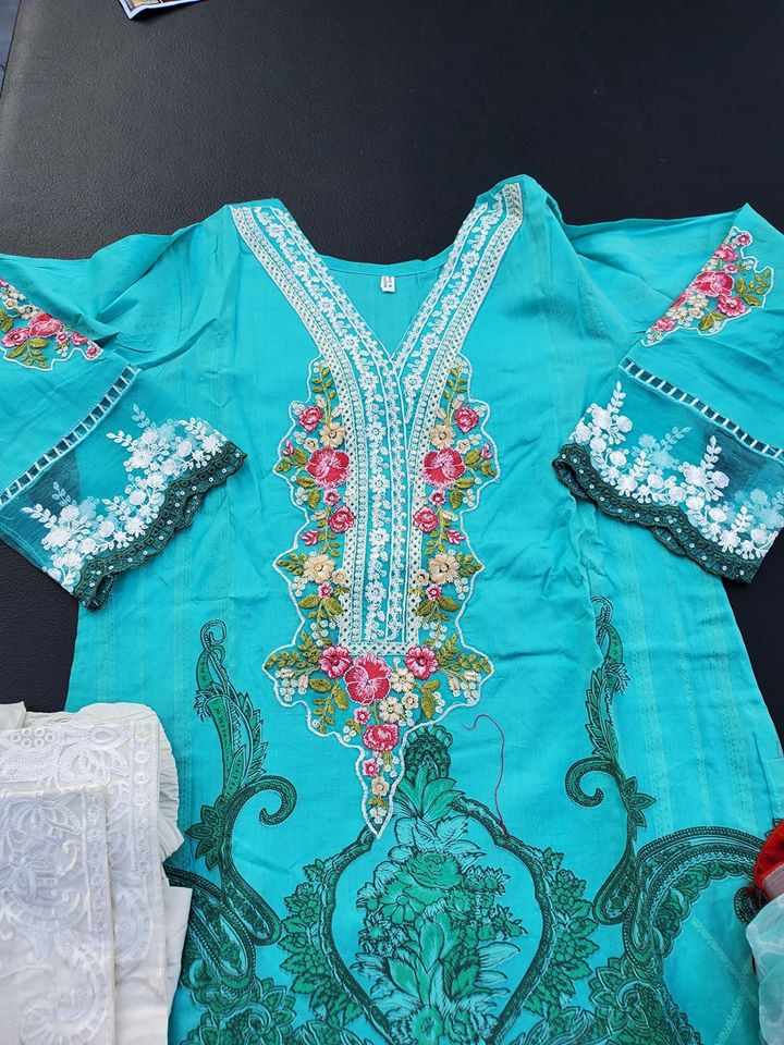 Pakistani Stitched Embroidery Lawn Suit Ready To Ship