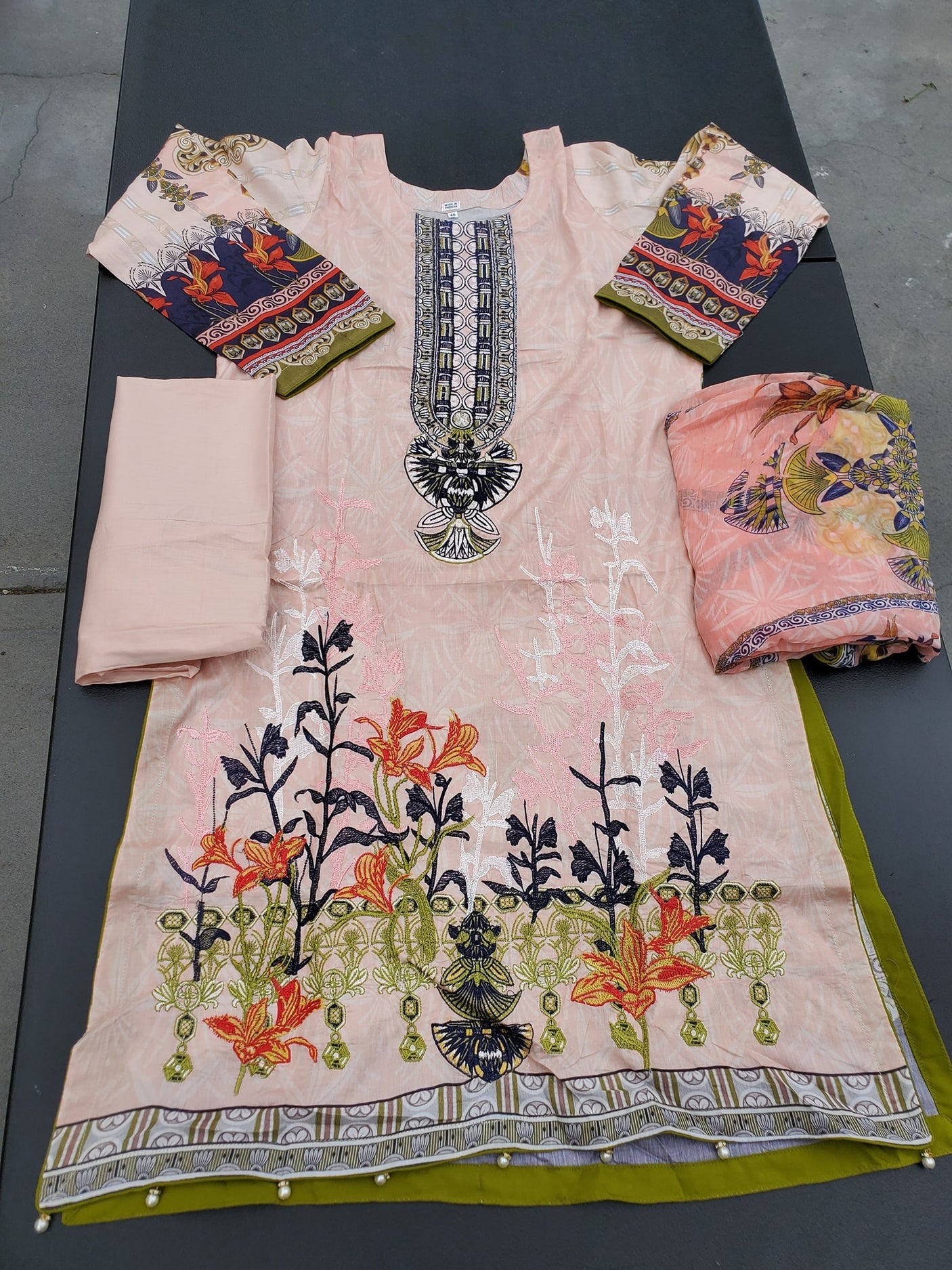 Pakistani Stitched Embroidery Lawn Suit Ready To Ship