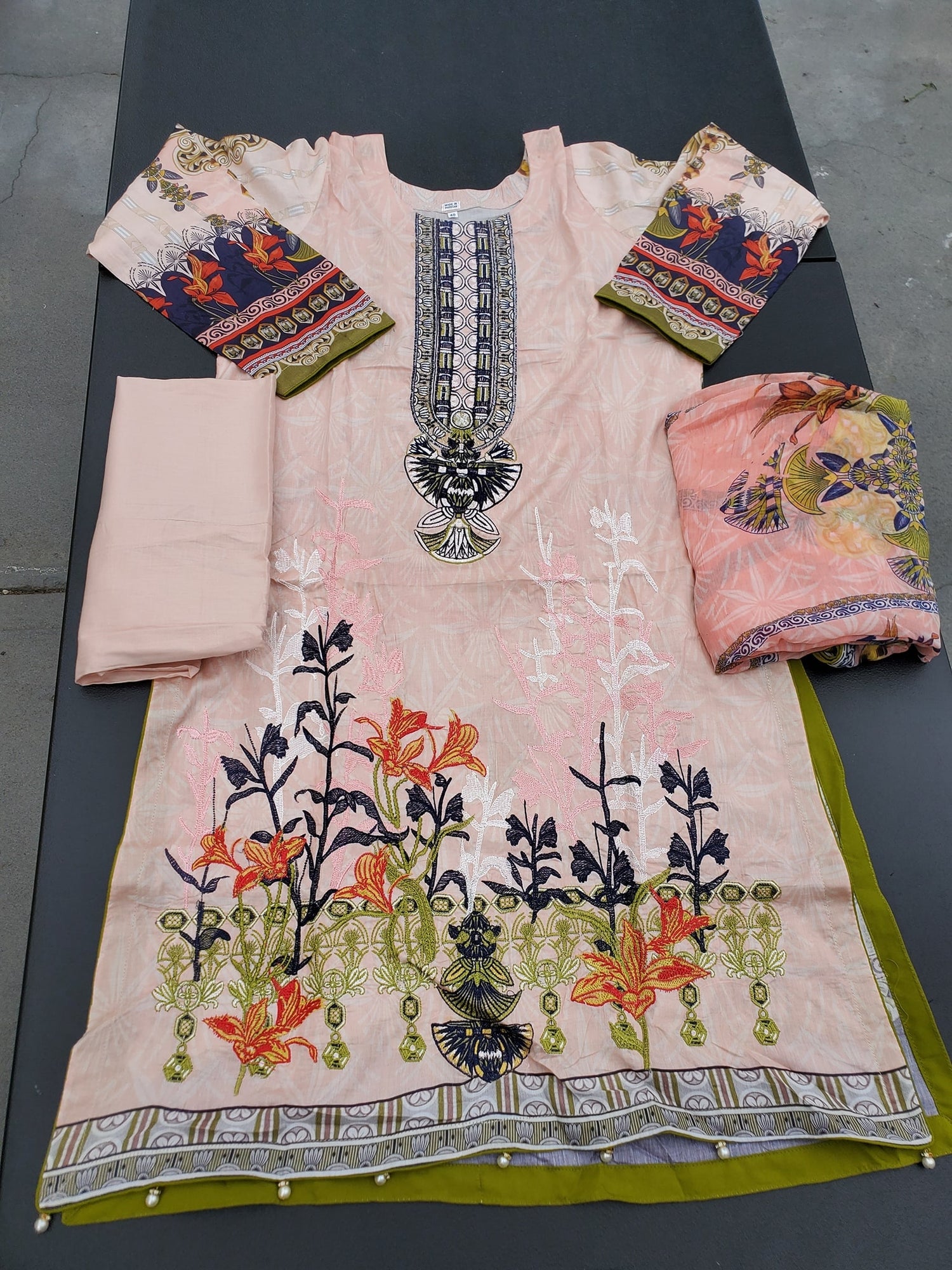 Pakistani Stitched Embroidery Lawn Suit Ready To Ship