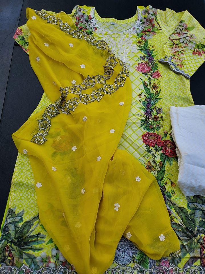 Pakistani Stitched Embroidery Lawn Suit Ready To Ship